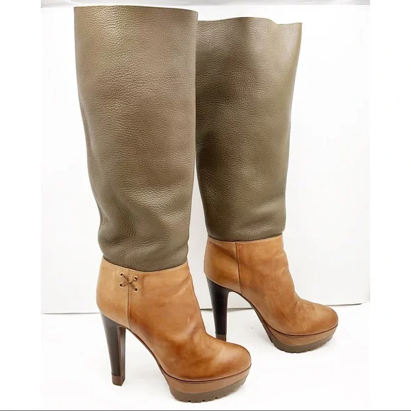 {Sergio Rossi}Platform Leather Boots - Picture 12 of 16